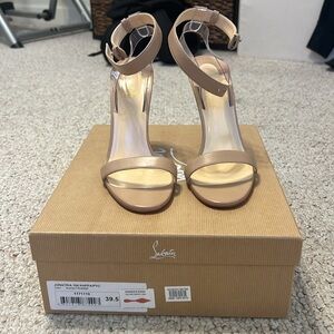 NWT Christian louboutin nude heels with PVC wrap. Sz. 39.5